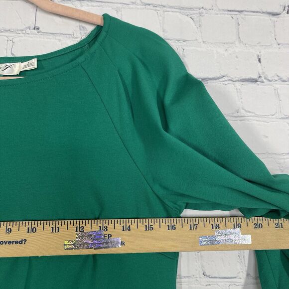 Eliza J Mini Sheath Dress Women's Size 8 Kelly Green Balloon Sleeve Stretch - Picture 9 of 13